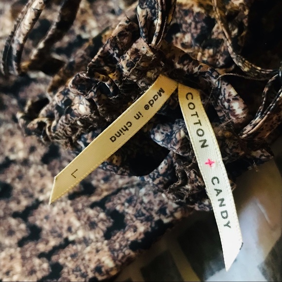 COTTON Candy L.A. Cute Houndstooth Button Down Racerback Tank Top Size Large - Picture 3 of 3